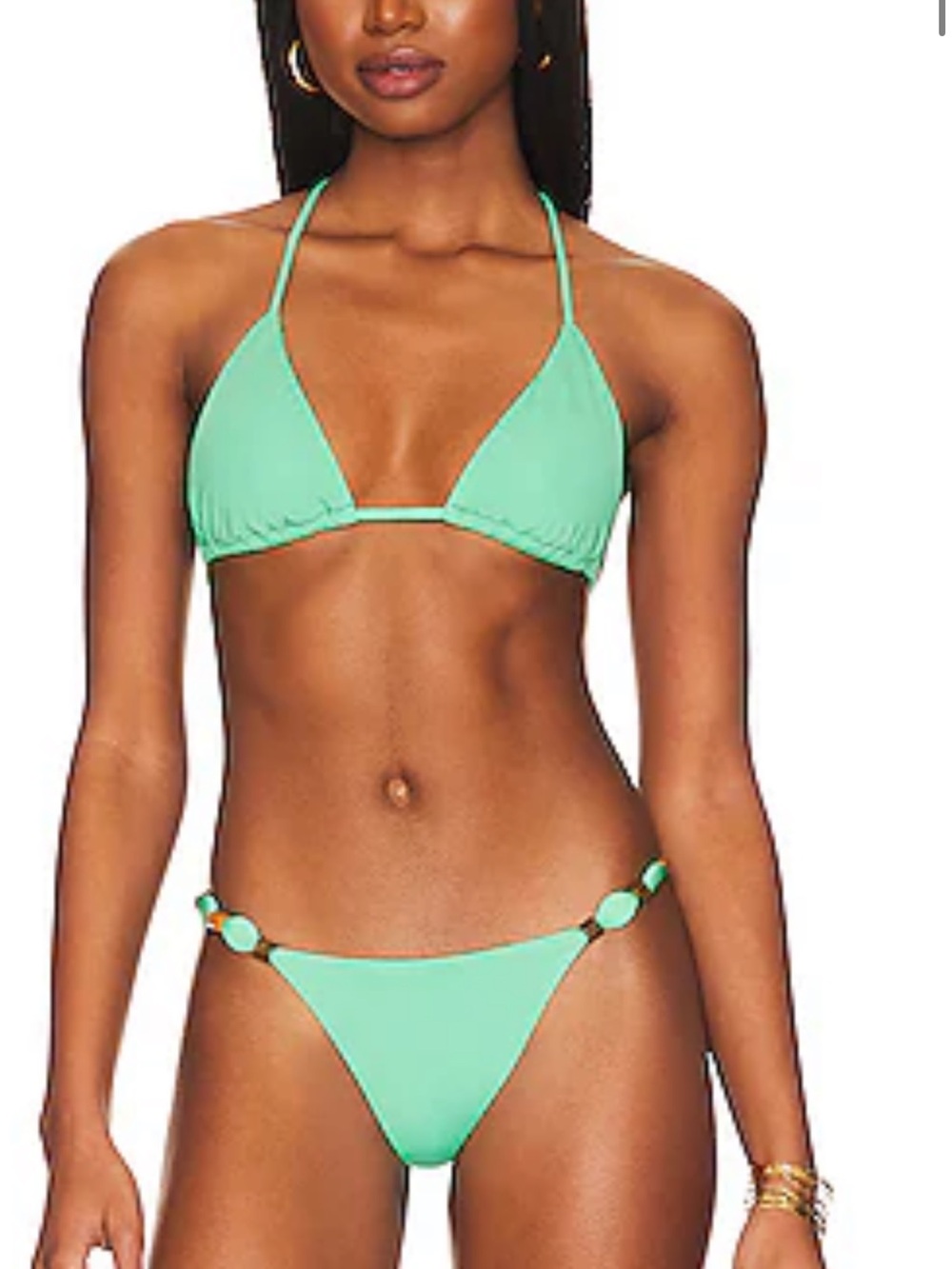 Teal String Triangle Bikini Set - Women